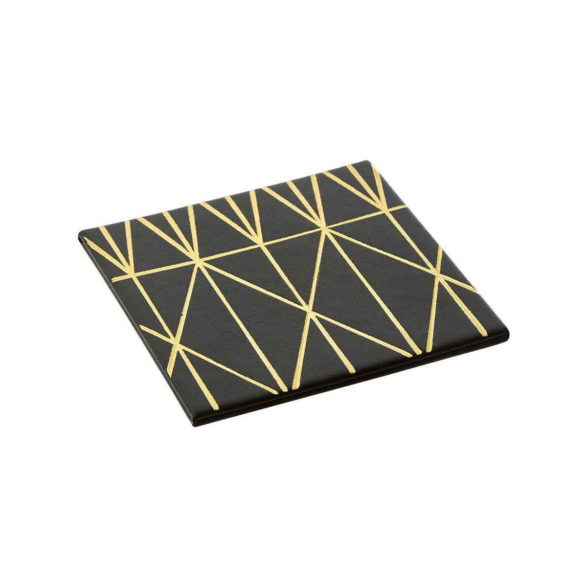 Geome Set of 4 Prism Black and Gold Coasters