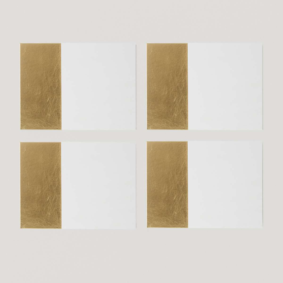 Geome Set of 4 Dipped White and Gold Pla