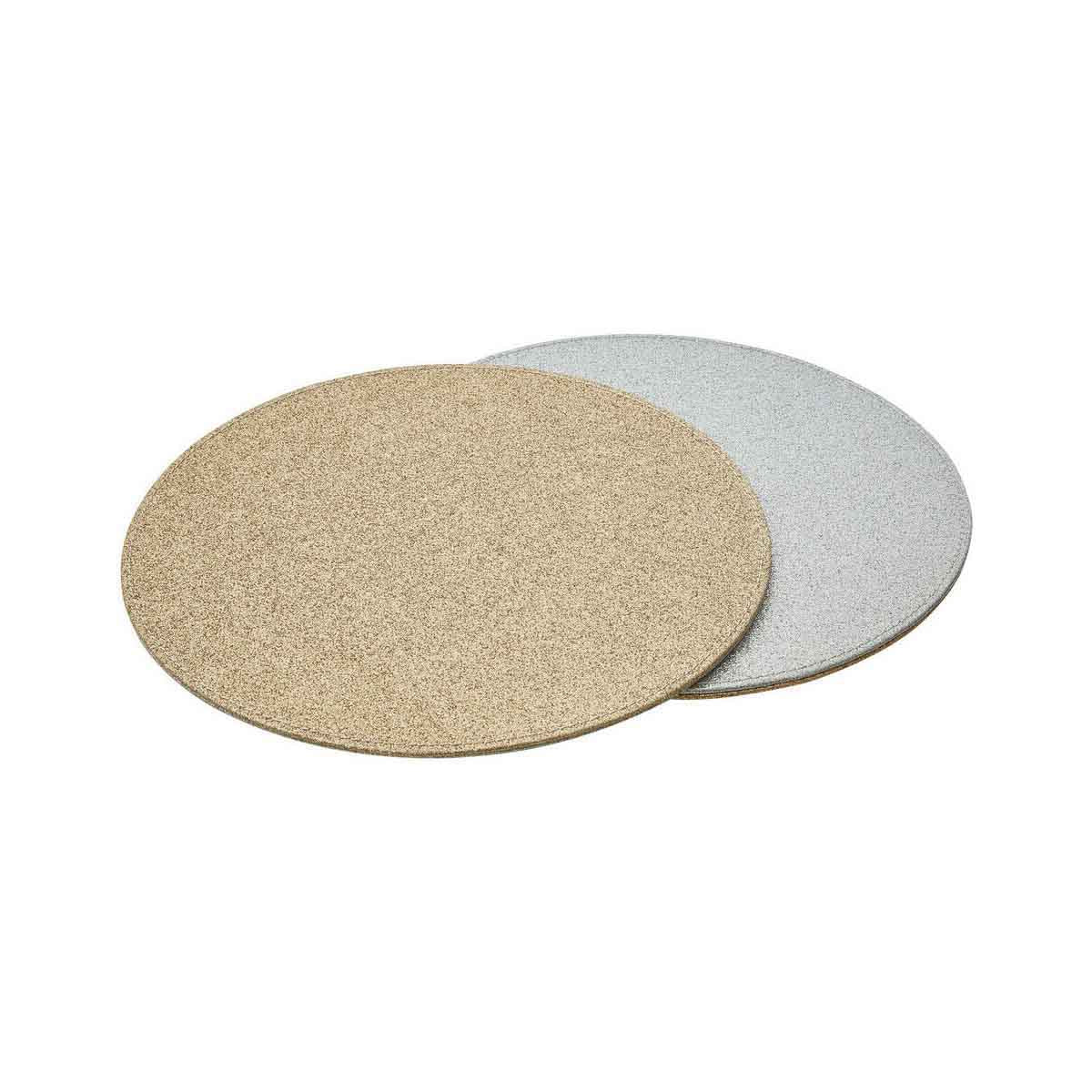 Set of 4 Reversible Gold And Silver Glitter Placemats