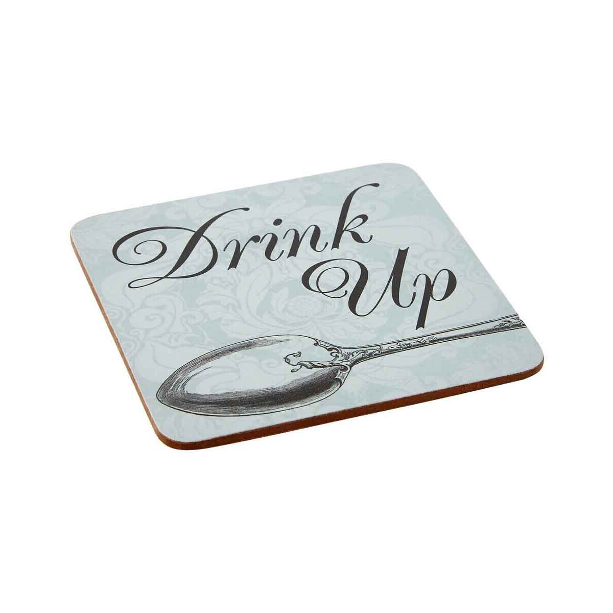 Set Of Four Drink Up Cork Coaster