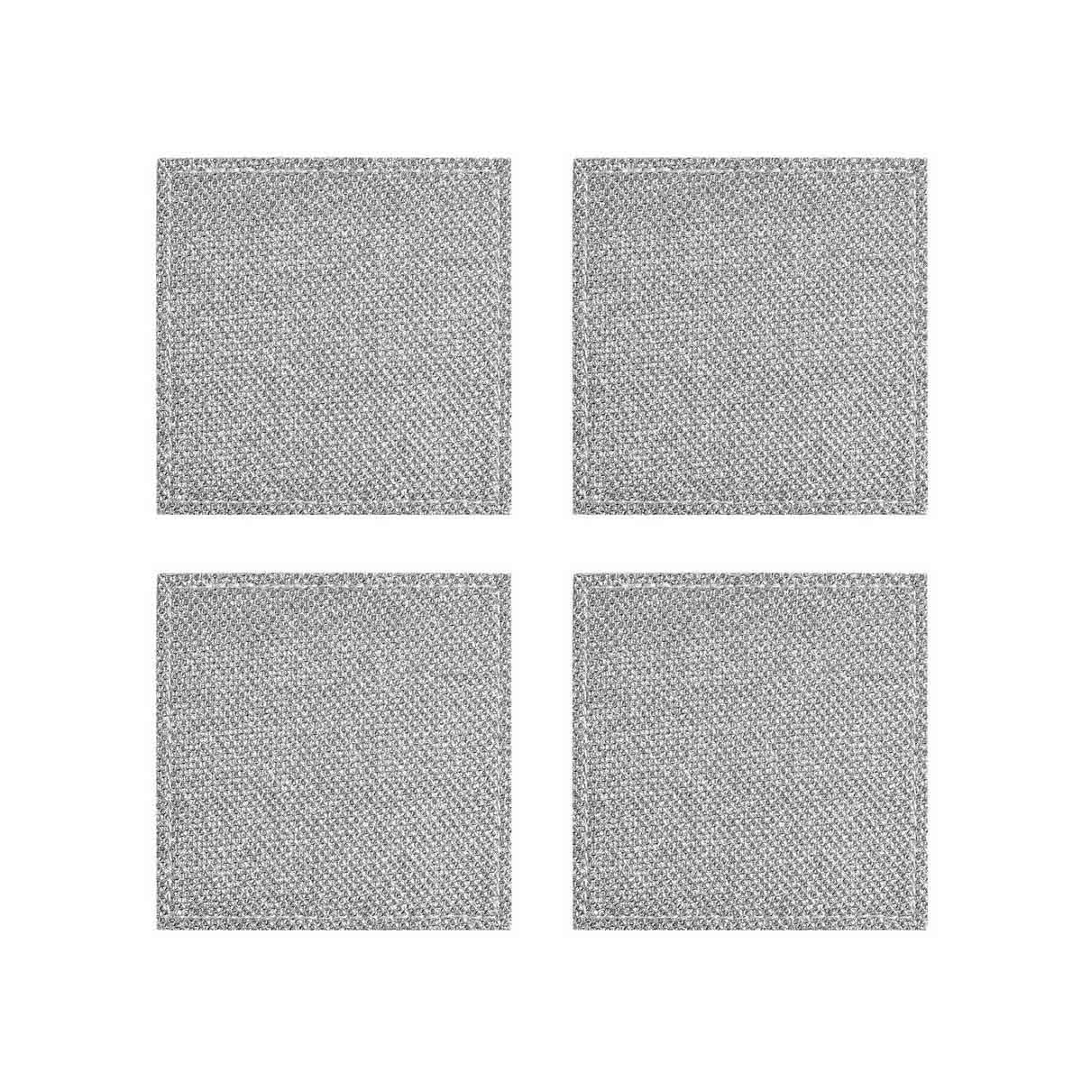 Set Of 4 Silver Glitter Coasters