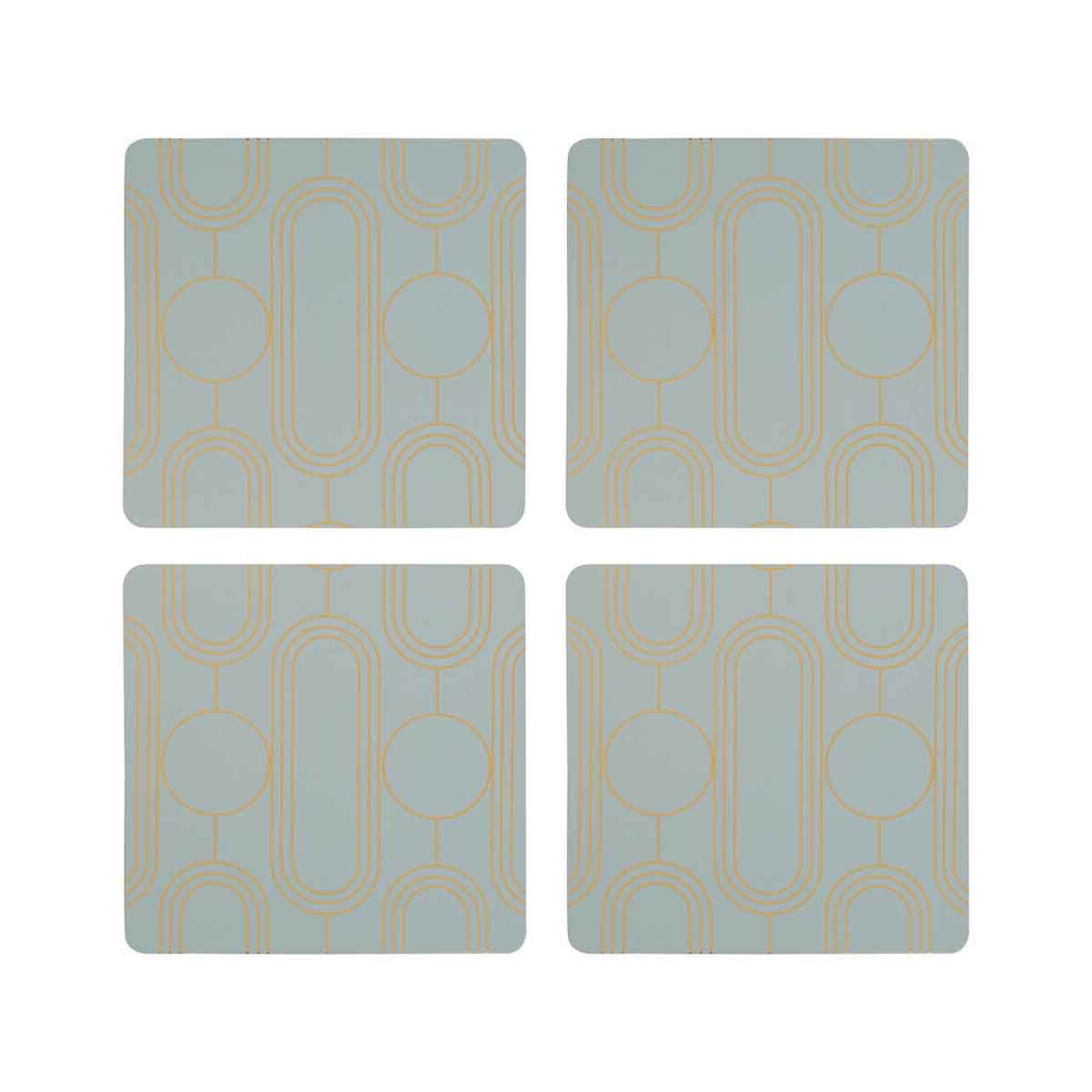 Frosted Deco Set Of 4 Green Coasters