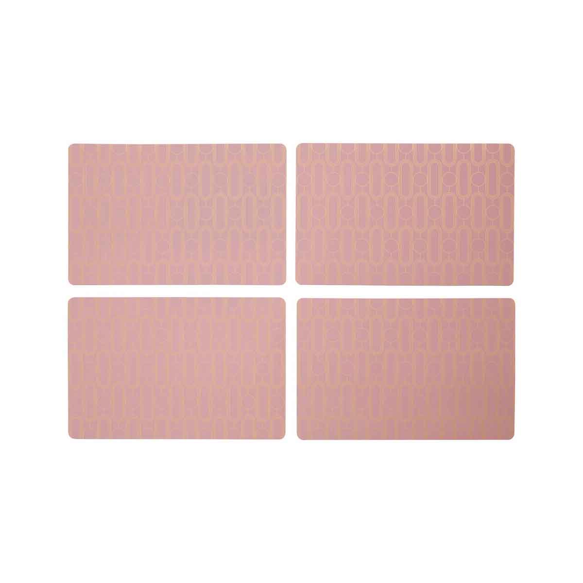 Frosted Deco Set of 4 Pink Placemats