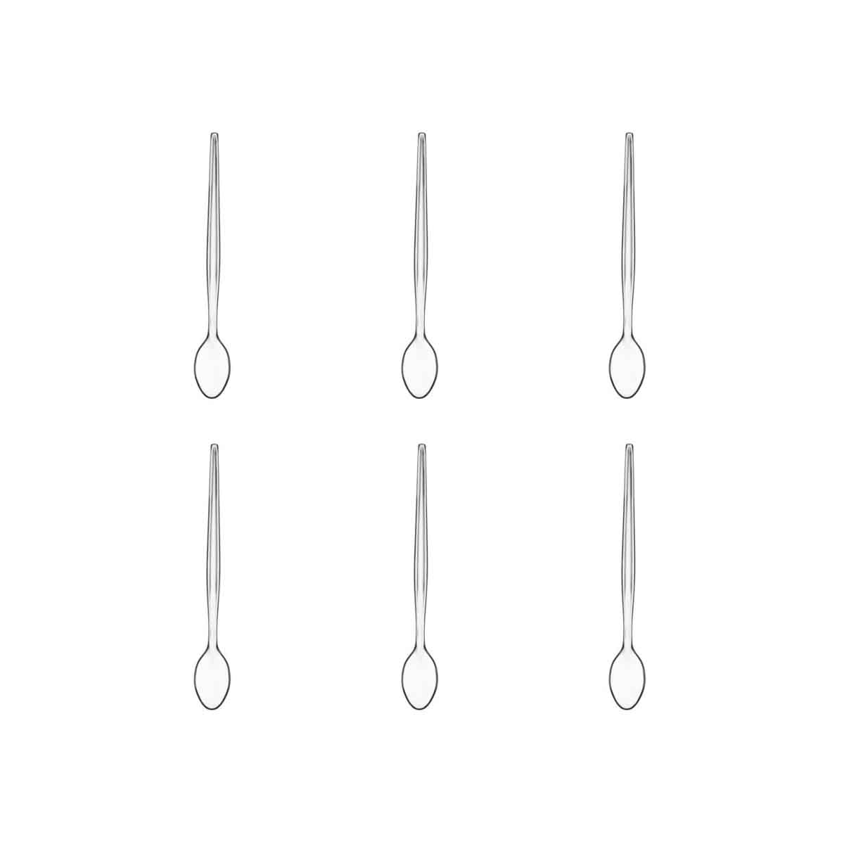 Summer Set Of Six Clear Plastic Sundae Spoons