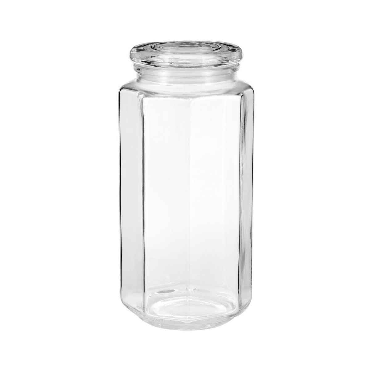 Hexagonal Glass Storage Jar - 1300ml