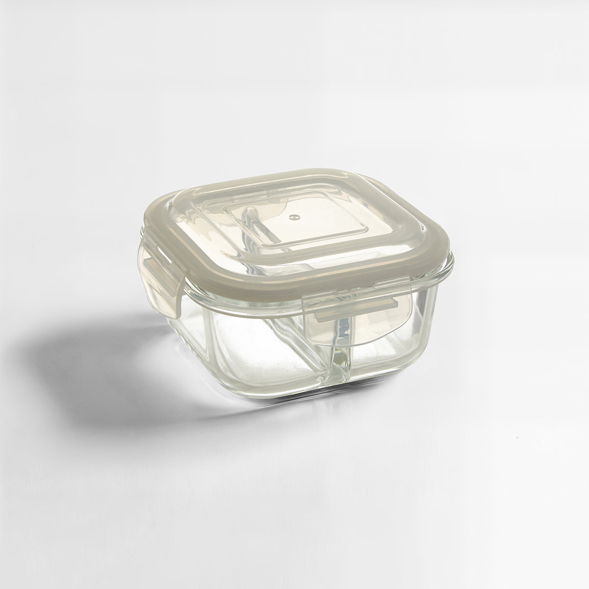 Freska 2 Section Square Glass Container With Lid 520 ml