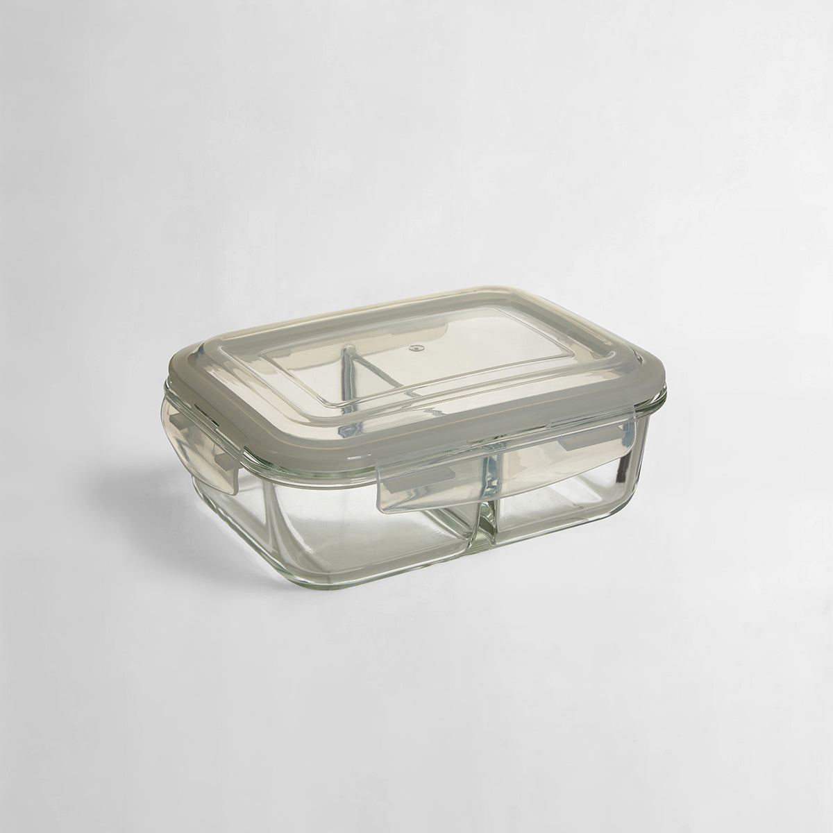 Freska 2 Section Rectangular Glass Container With Lid 1040 ml