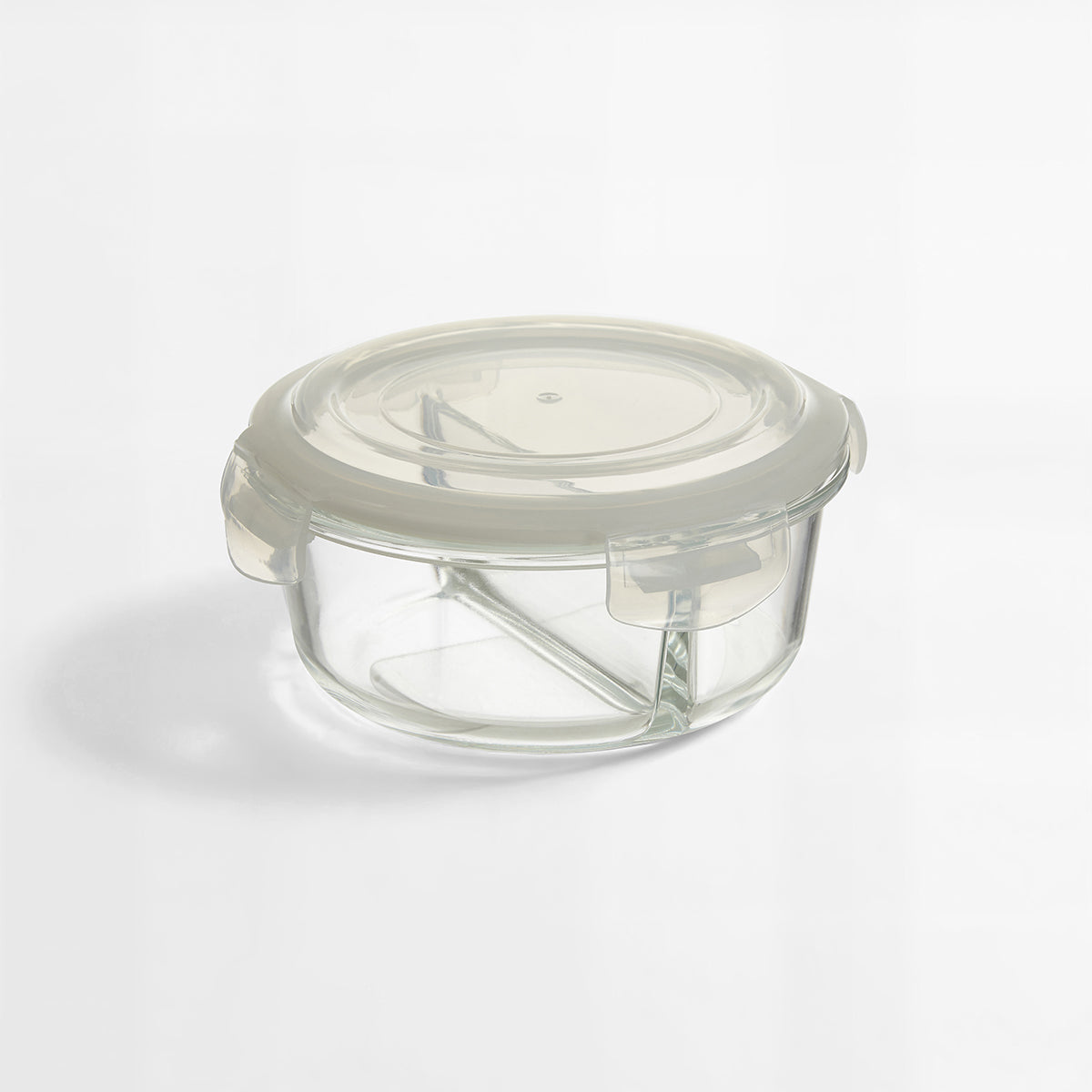 Freska 2 Section Round Glass Container With Lid 950 ml