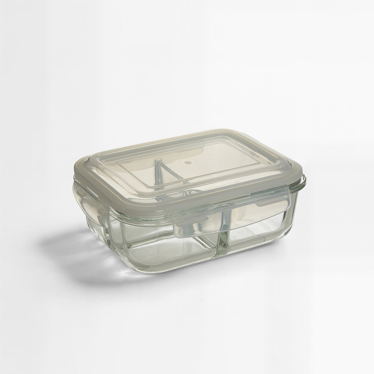 Freska 3 Section Rectangular Glass Container With Lid 1040 ml
