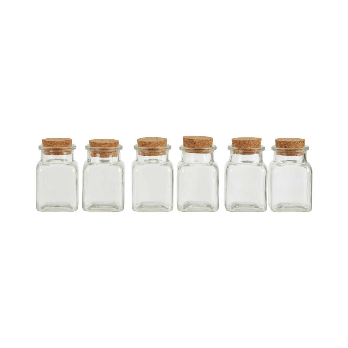 Tromso Set of 6 Square Small Glass Jars