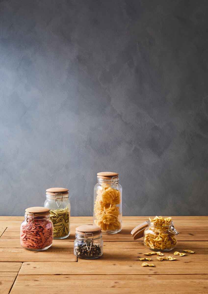 Luca Square 1050ml Glass Jar With Wooden Lid