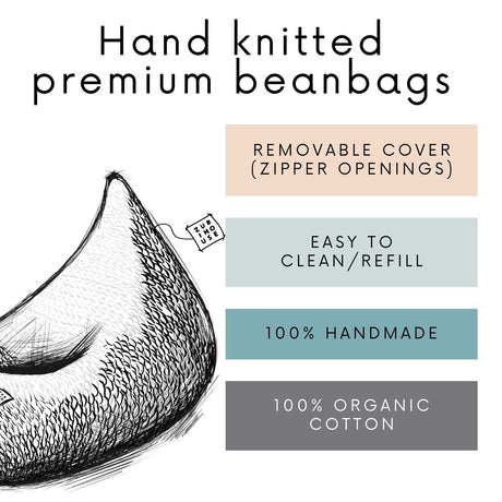 Knitted Bean Bag KIDS | LIGHT OLIVE