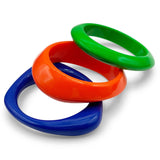 Navy and Orange and Bright Green Three Piece Resin Bangle Set
