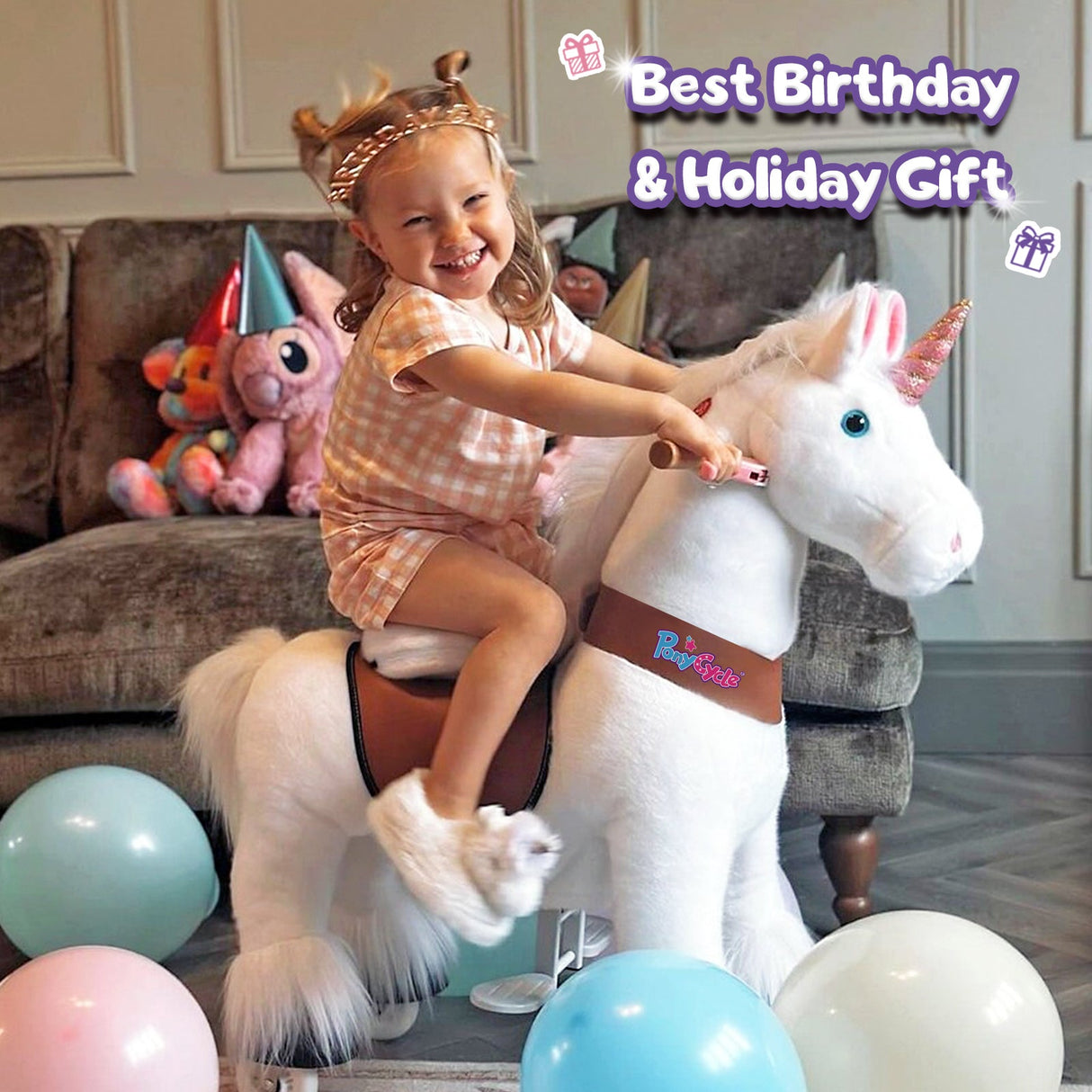 Unicorn Ride-on Toy Age 3-5 White