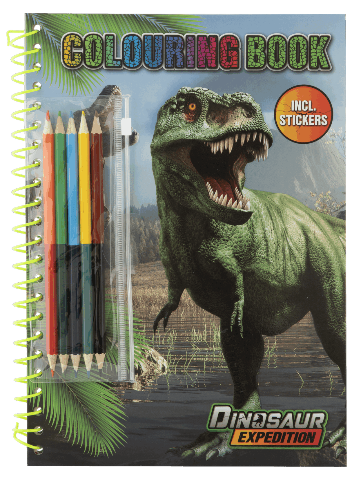 Dino Colouring Case Half Round - 51 Pcs