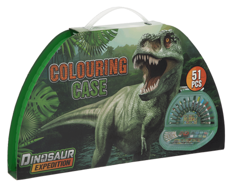 Dino Colouring Case Half Round - 51 Pcs