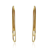 Double Gold Cobra Chain Pierced Earrings