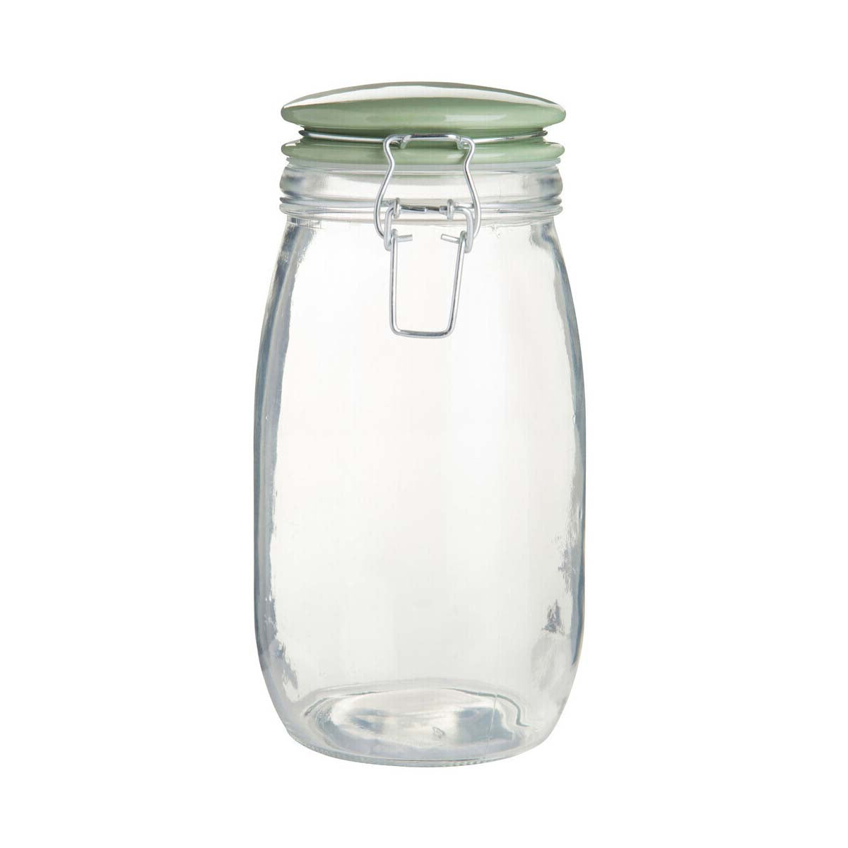 Deli 1500ml Jar With Glass And Green Lid