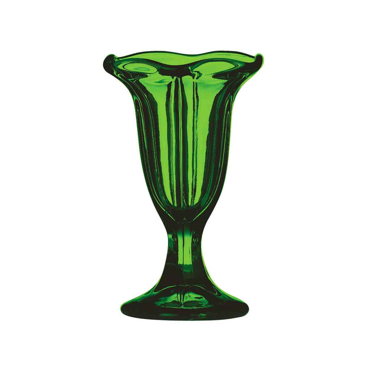Green Coloured Glass Sundae Dish