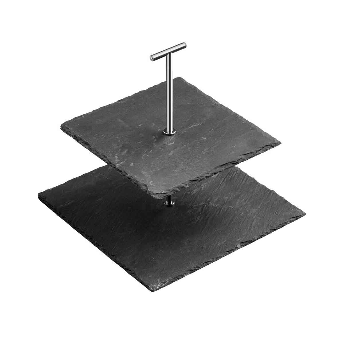 Slate 2 Tier Square Cake Stand