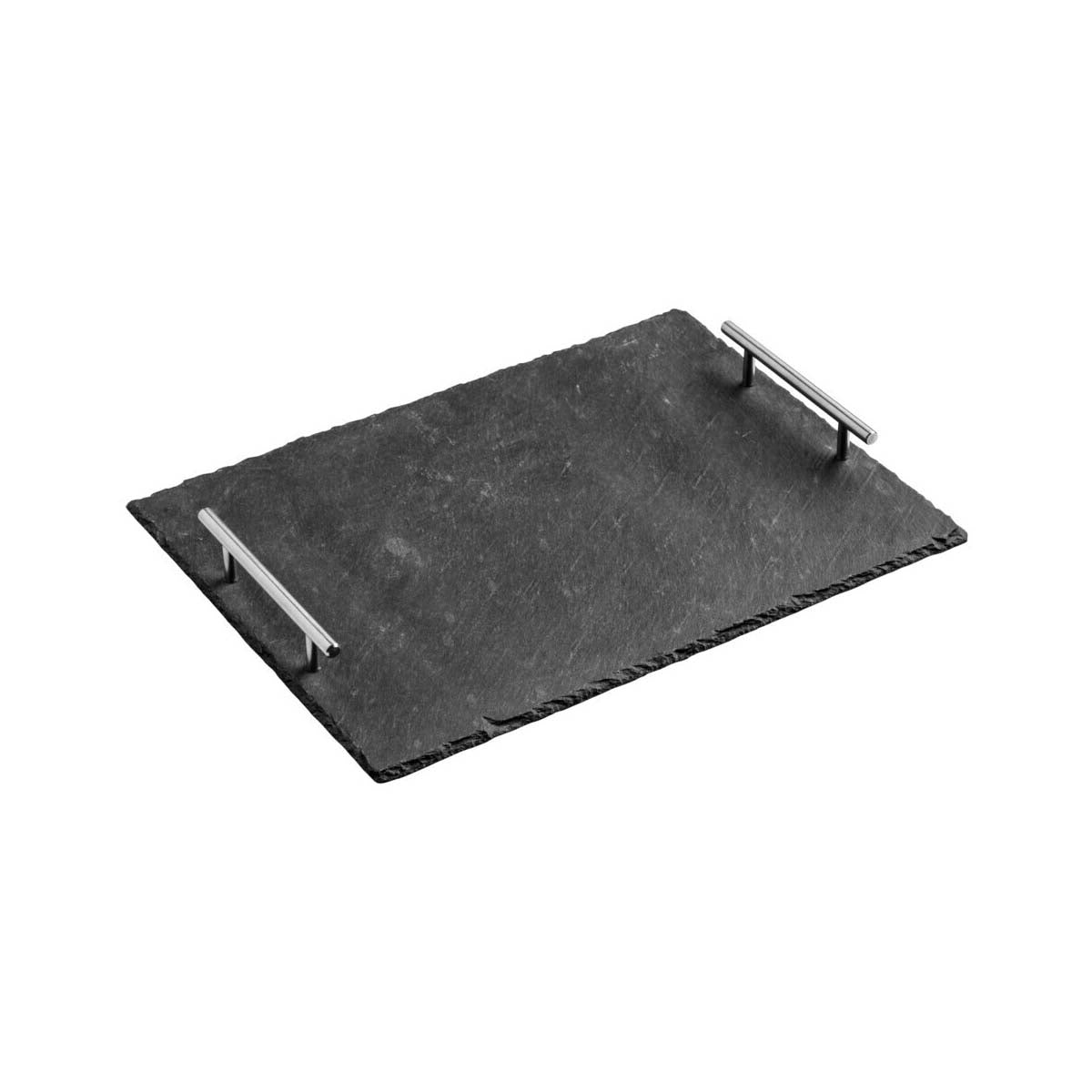 Large Slate Tray With Stainless Steel Handles