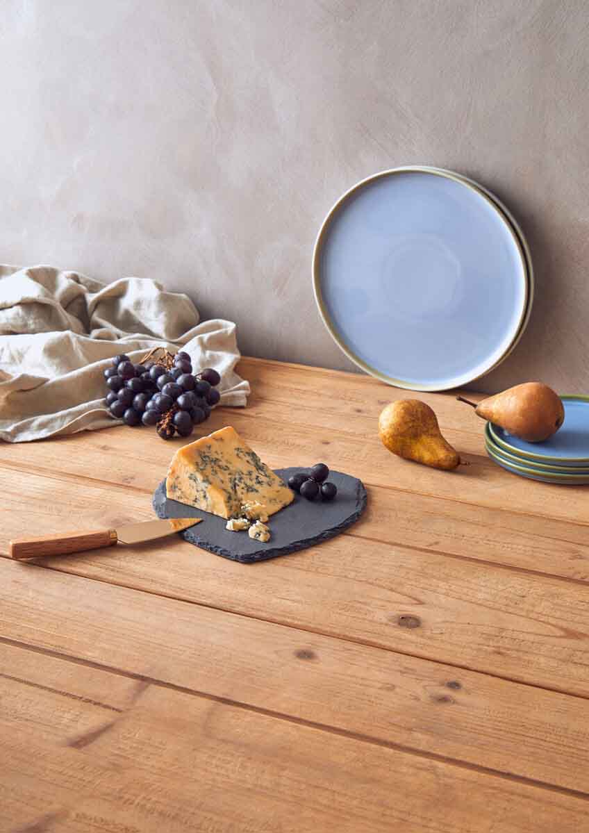 Carter Heart Slate Cheese Board With Gold Knife