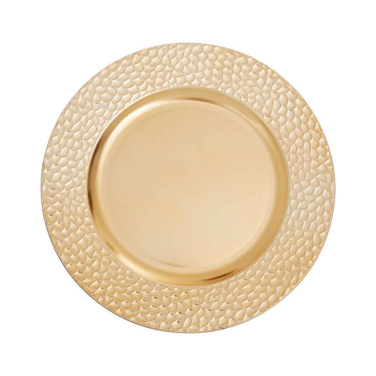 Dia Gold Charger Plate With Hammered Rim