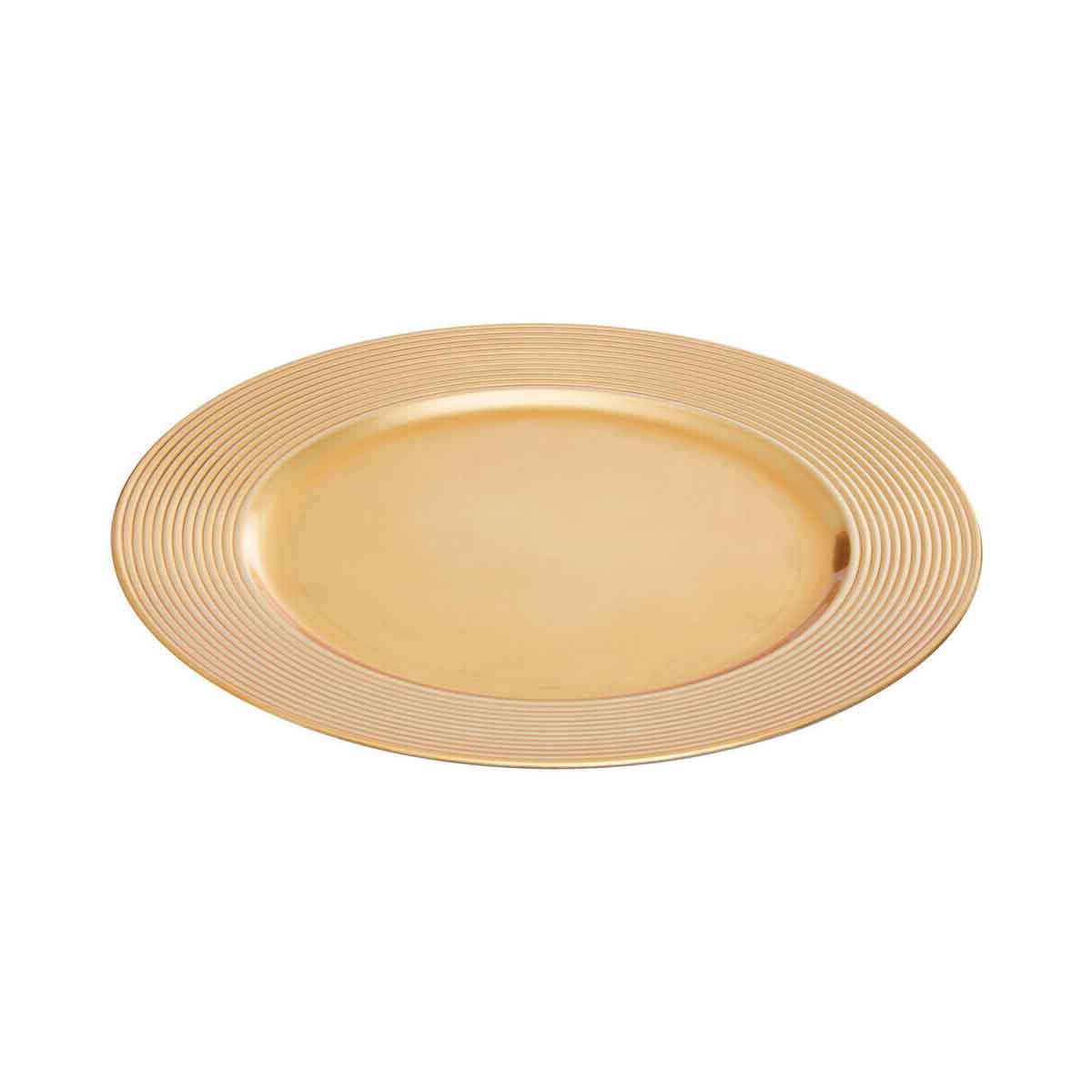 Dia Gold Ribbed Charger Plate