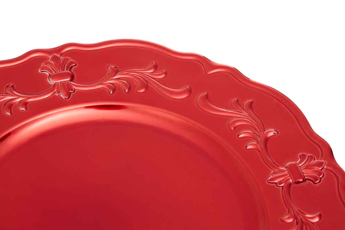Dia Red Baroque Charger Plate
