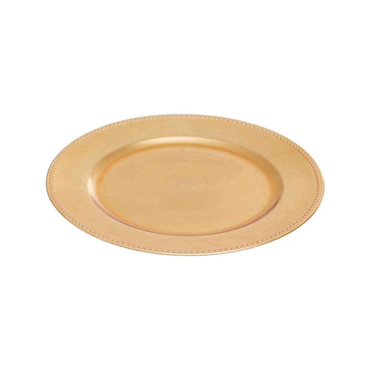 Dia Gold Finish Dotted Charger Plate