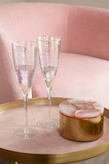 Aurora Set of 4 Lustre Champagne Glasses