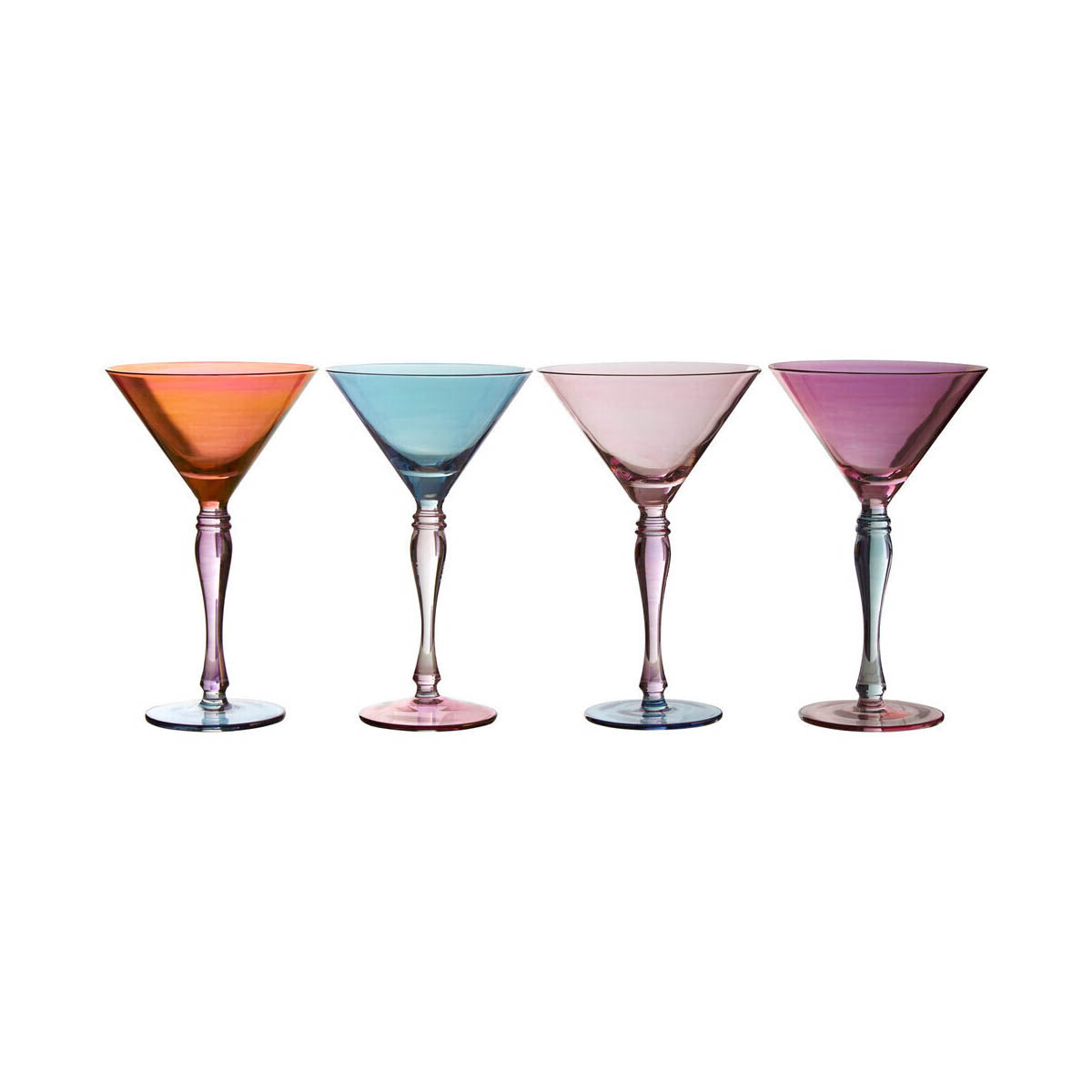 Aurora Set of 4 Multicolour Cocktail Glasses