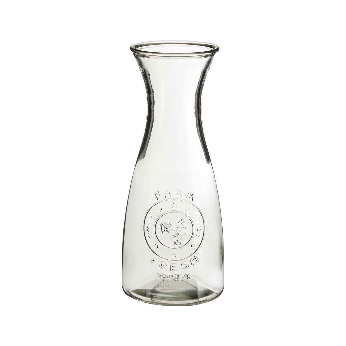 Dayla Clear Glass Embossed Farm Fresh Design 1000ml Carafe