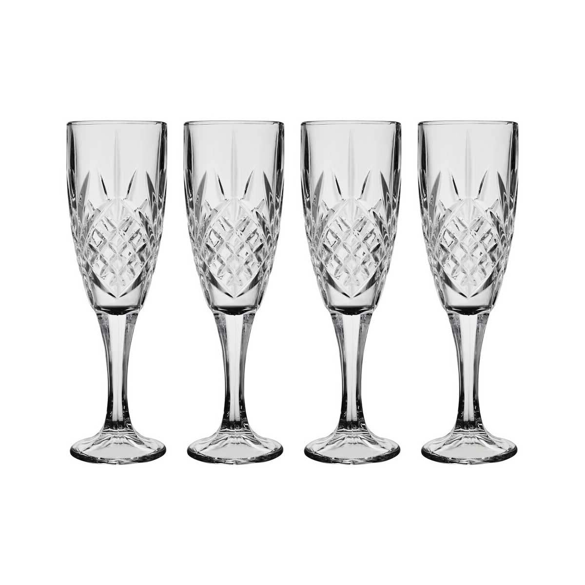 Beaufort Set of 4 Crystal  Champagne Glasses