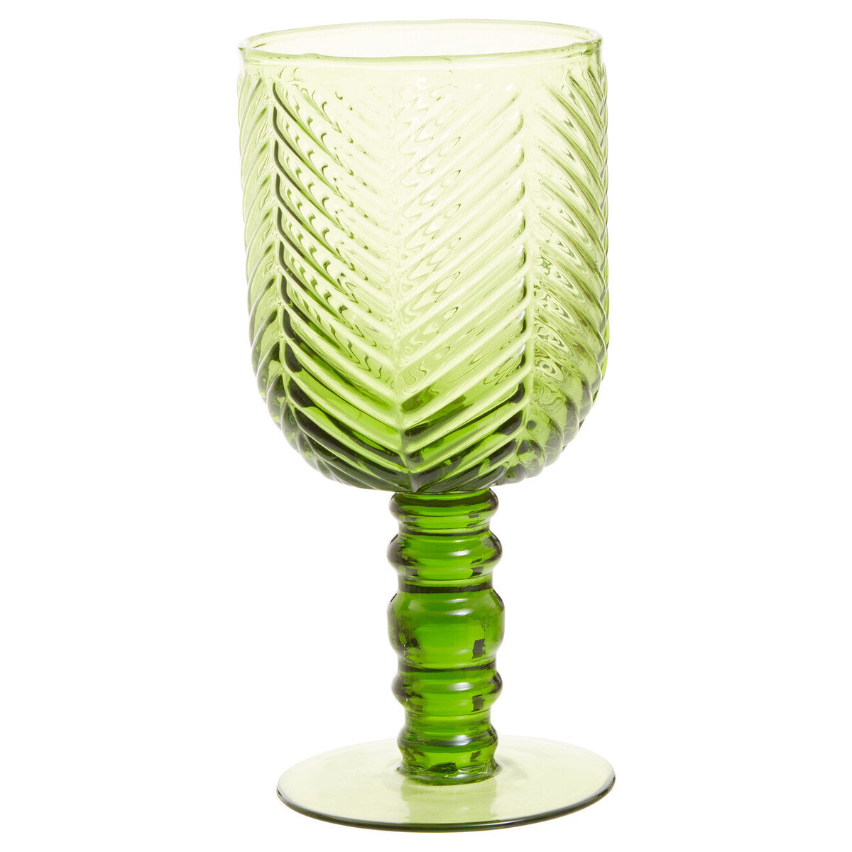 Fleur Set Of Four Green Wine Glasses