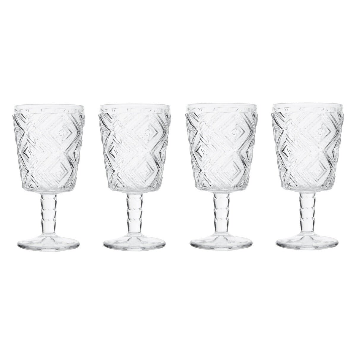 Fleur Set Of Four Clear Wine Glasses