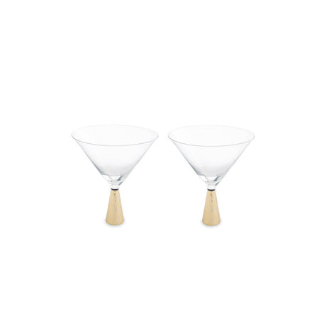 Astrid Set Of Two Cocktail Glasses With Gold Finish Stem