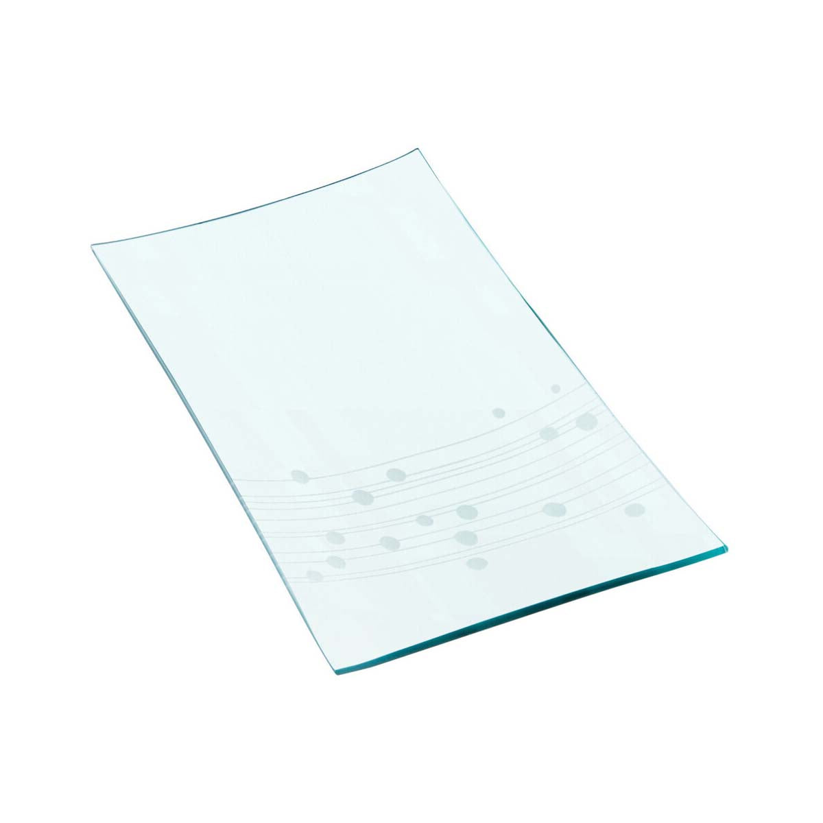Etched Line Dot Large Glass Plate