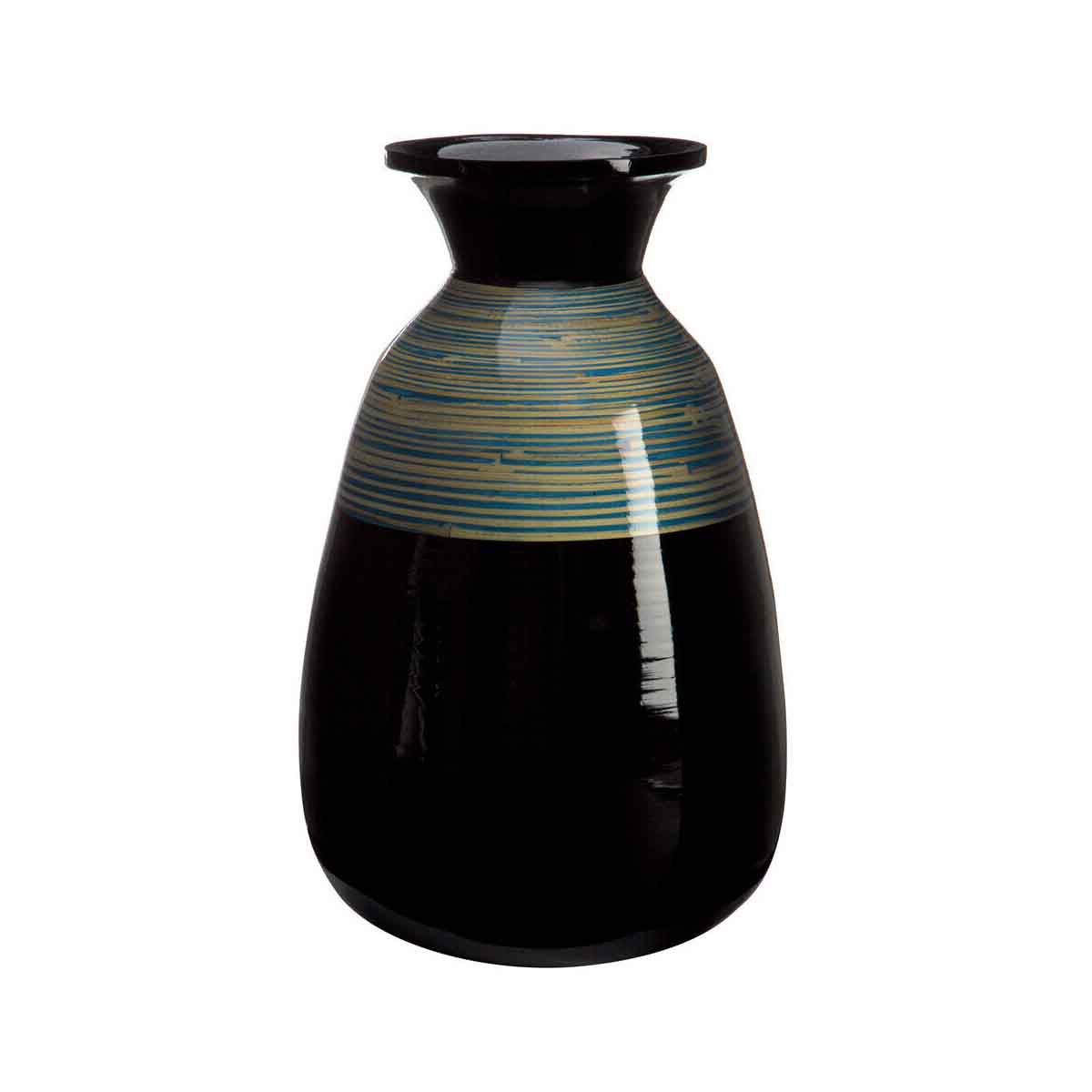 Bamboo Complements Black and Natural Vase