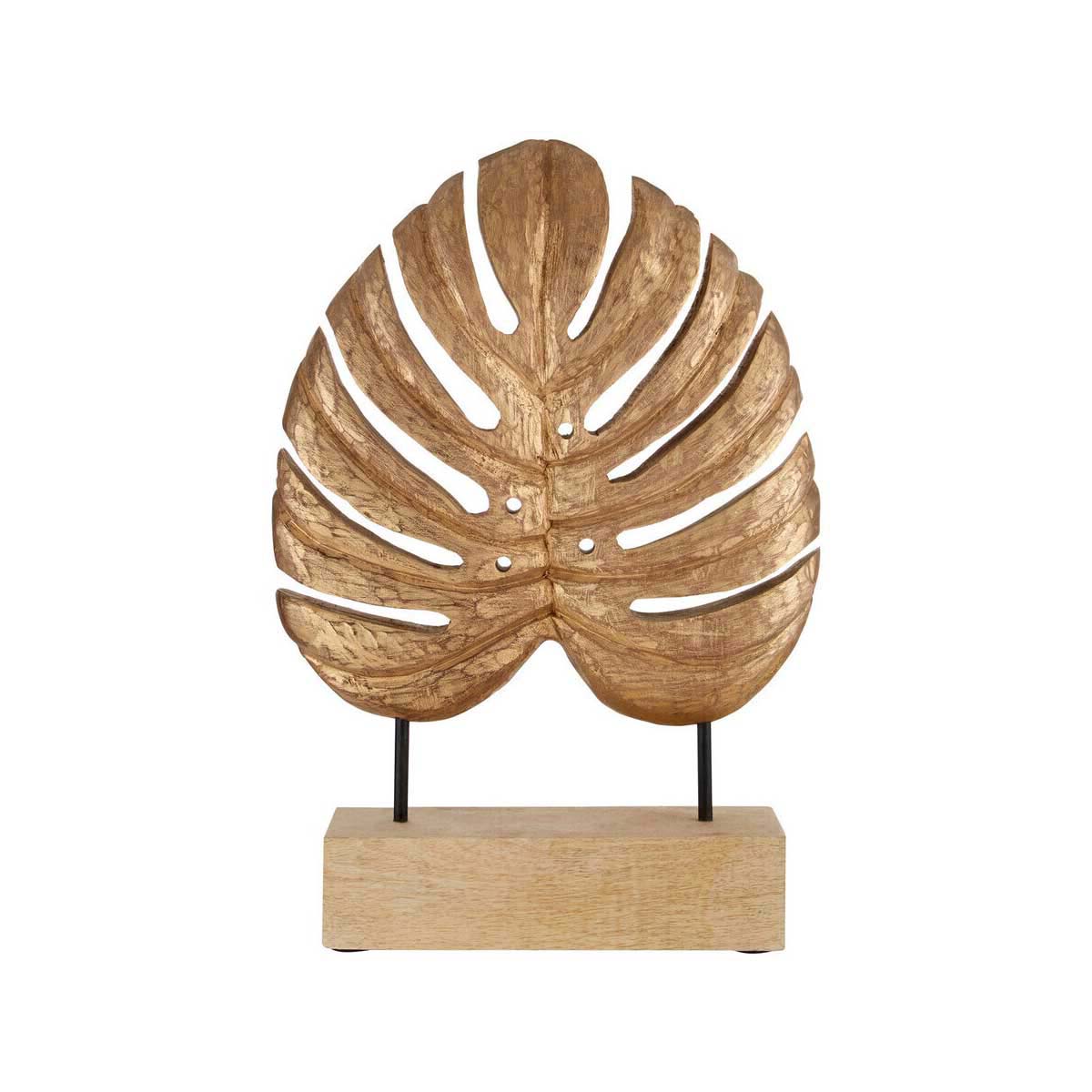 Fausto Gold Leaf Sculpture on Wooden Stand