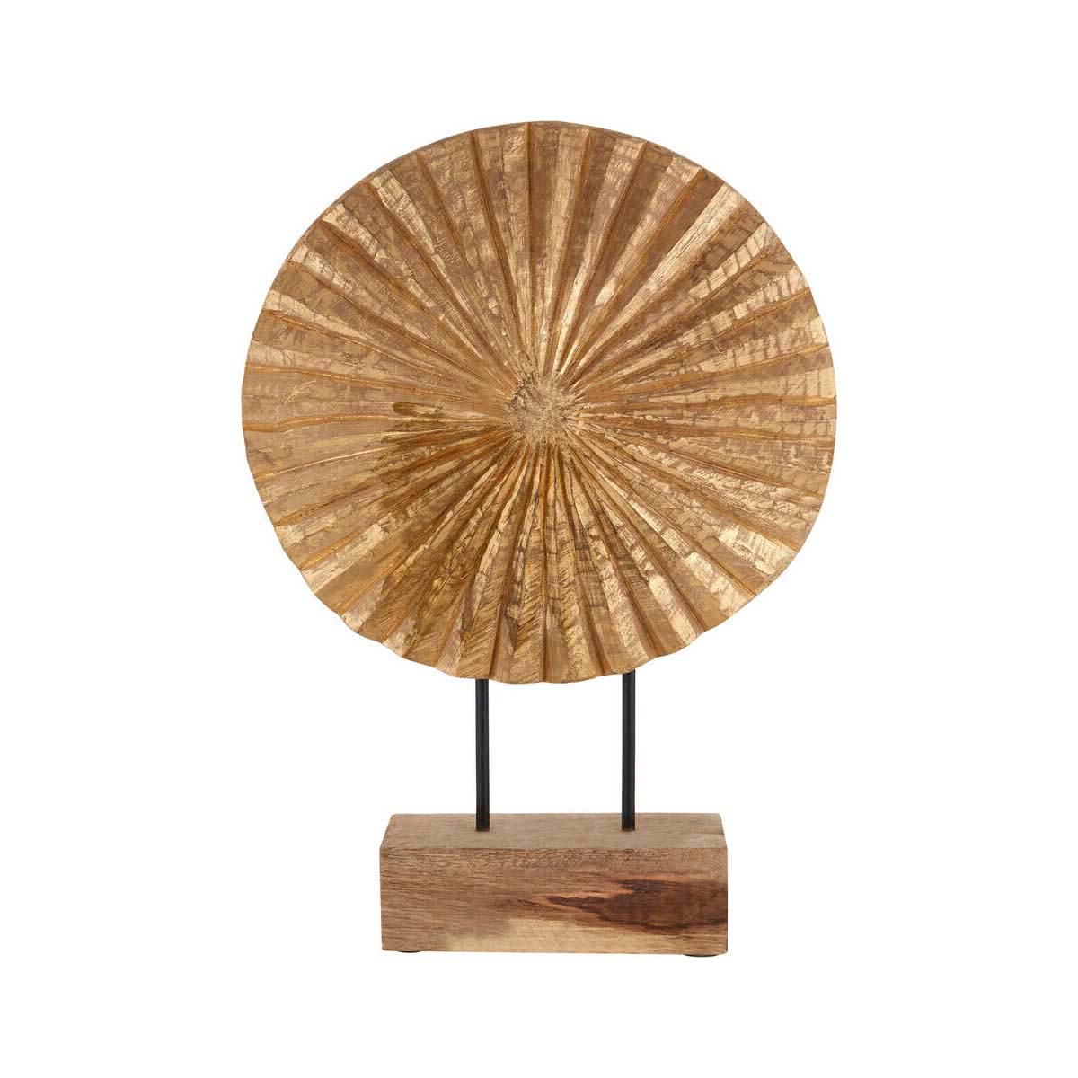 Fausto Fluted Gold Disc Sculpture