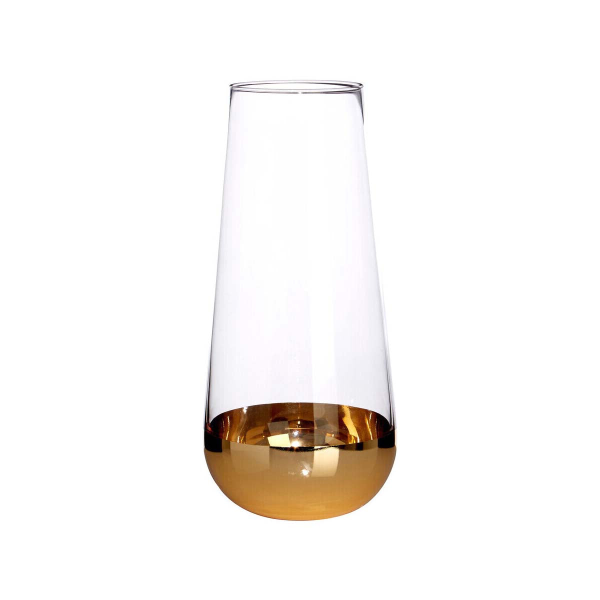 Horizon Clear and Gold Finish Vase