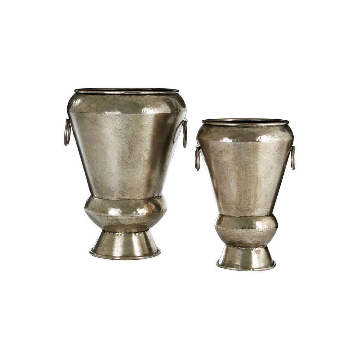 Reza Antique Silver Planters - Set of 2