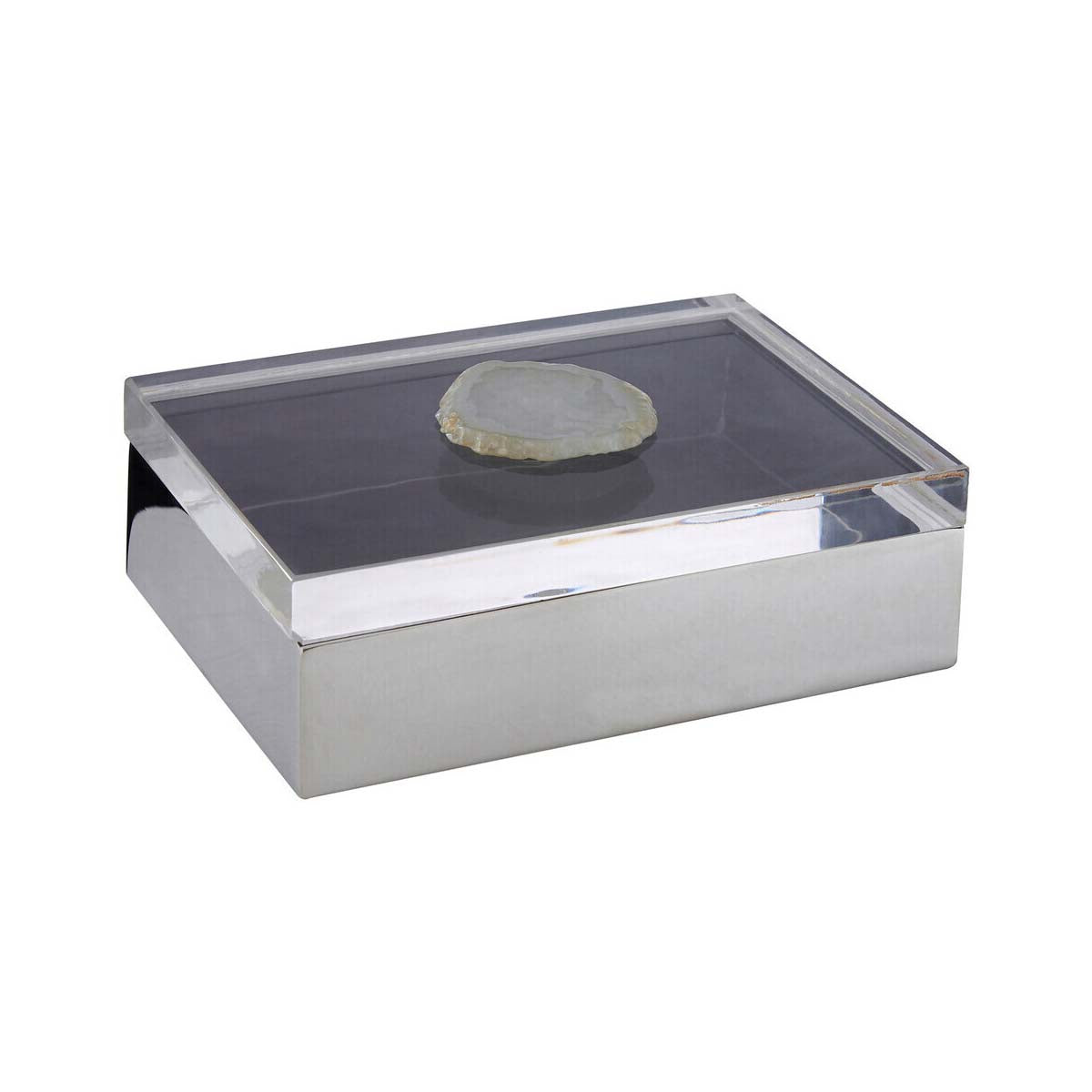 Bowerbird White Agate Large Trinket Box