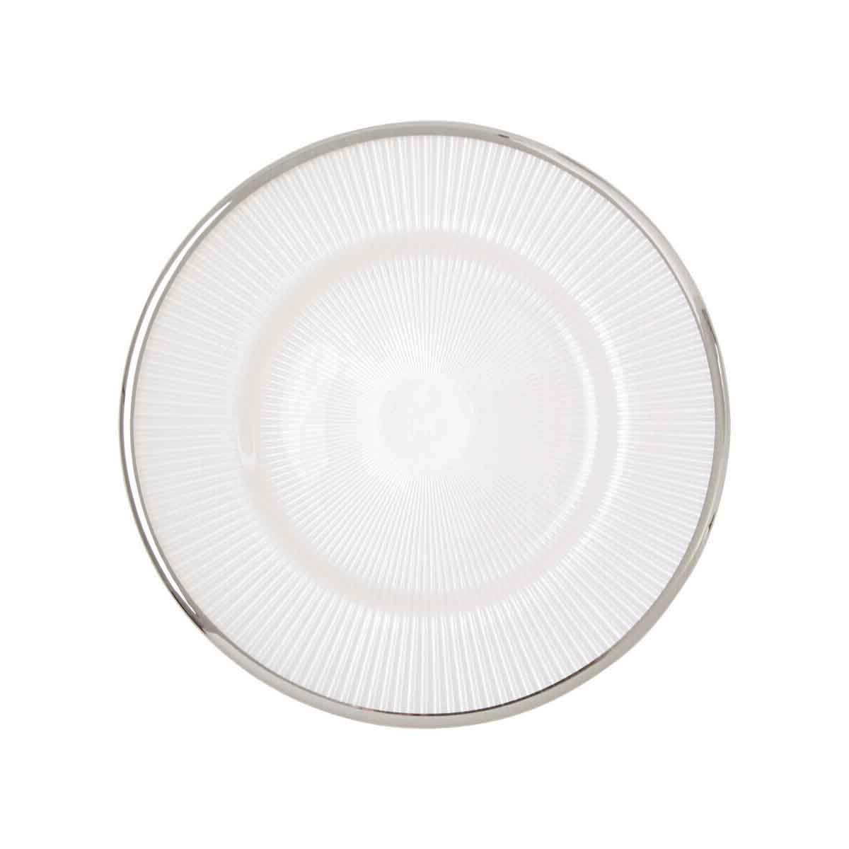Ida 21cm Embossed White Glass Side Plate