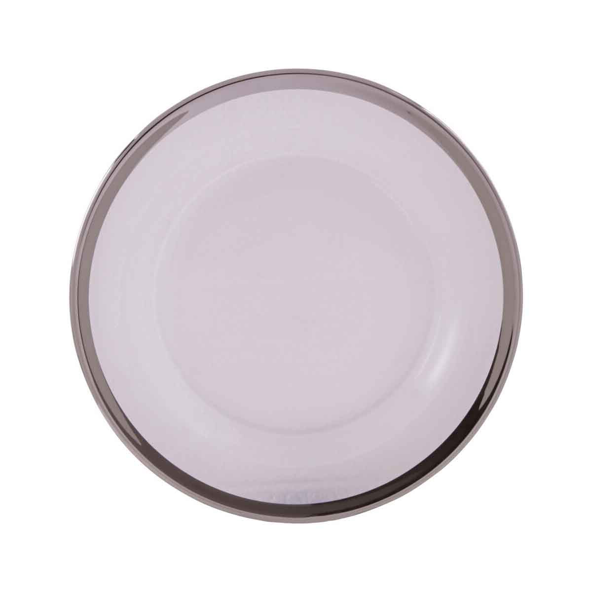 Ida 21cm Plain Side Plate With Silver Rim