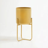 Avento Small Gold Finish Floor Planter