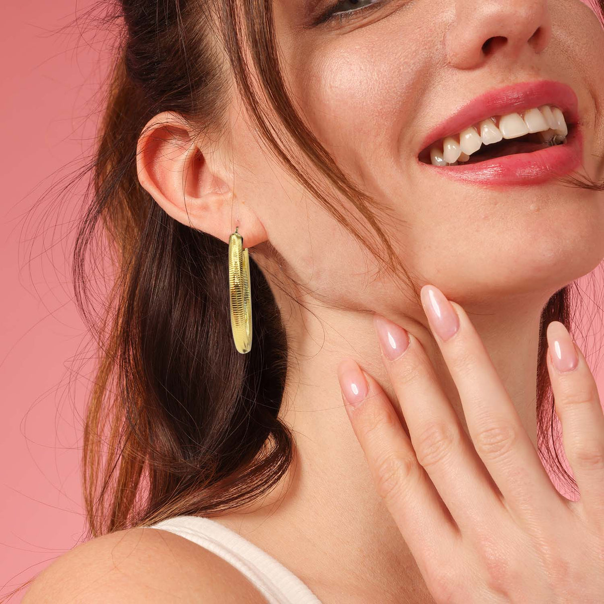 Gold Cobra Hoop Earrings