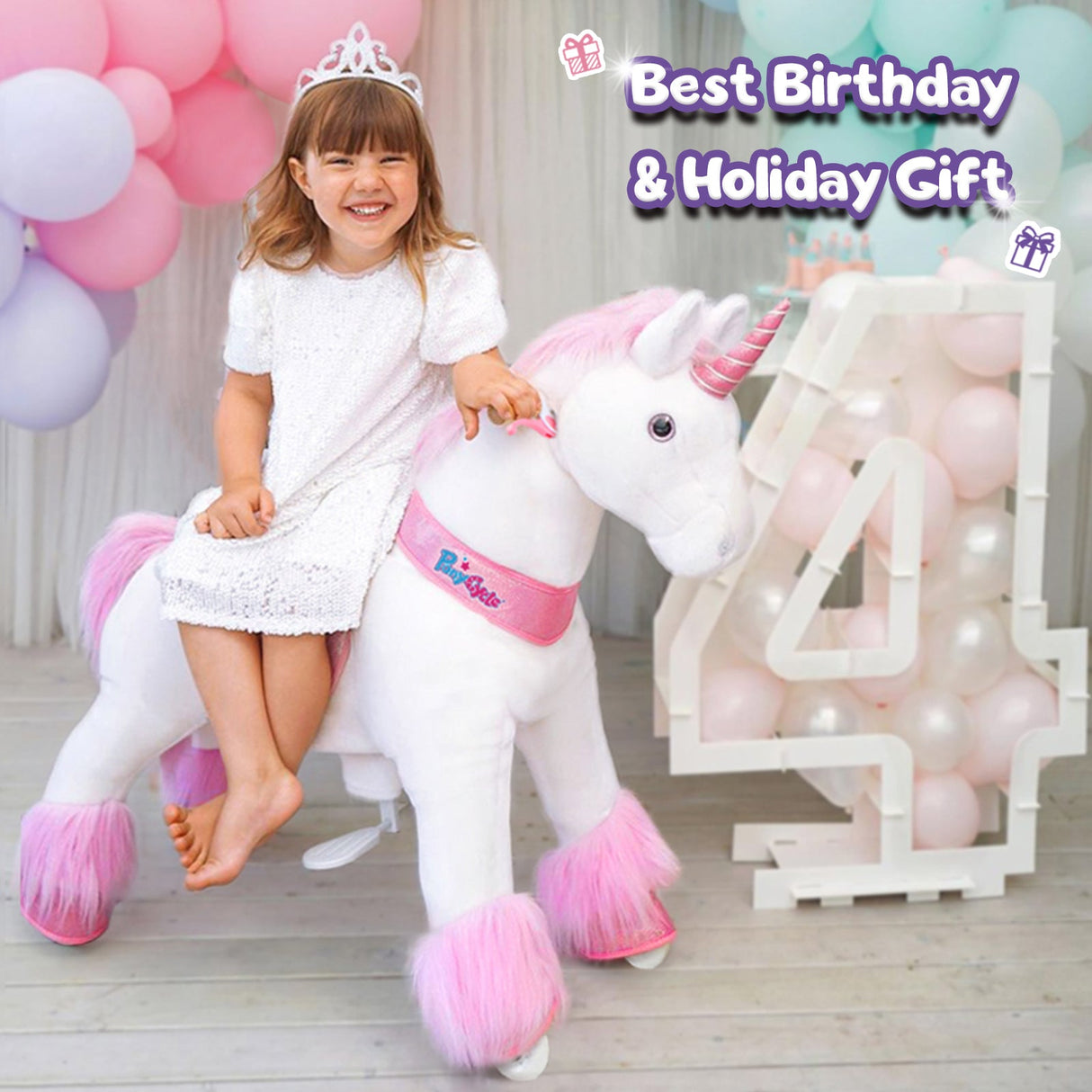 Ride-on Unicorn Age 3-5 Pink（UK&EU in Stock）