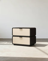 Adonis Bedside Table, Black & Cream